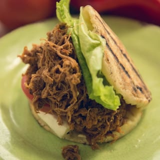 Arepa Mechada/ShreddedBeef,Cheese&Vegg