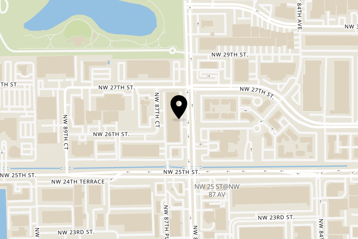 Map showing the location of Eparepa on 2600 NW 87th Ave #9 in Doral